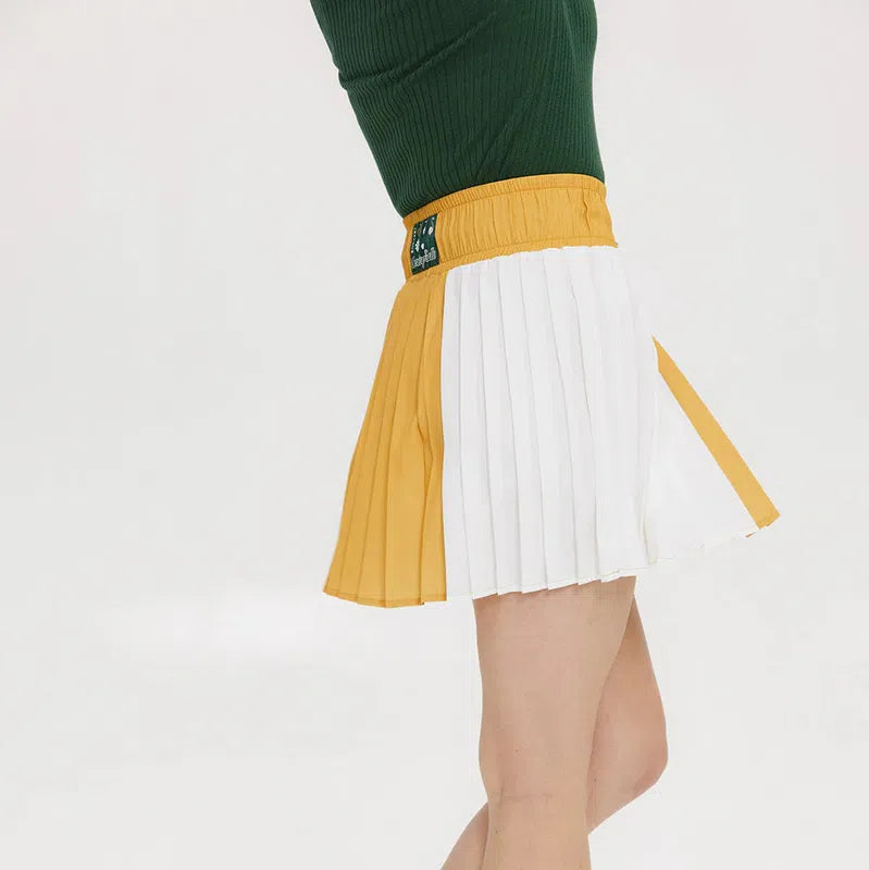 Fore All Rose Pleated Skort - Mustard