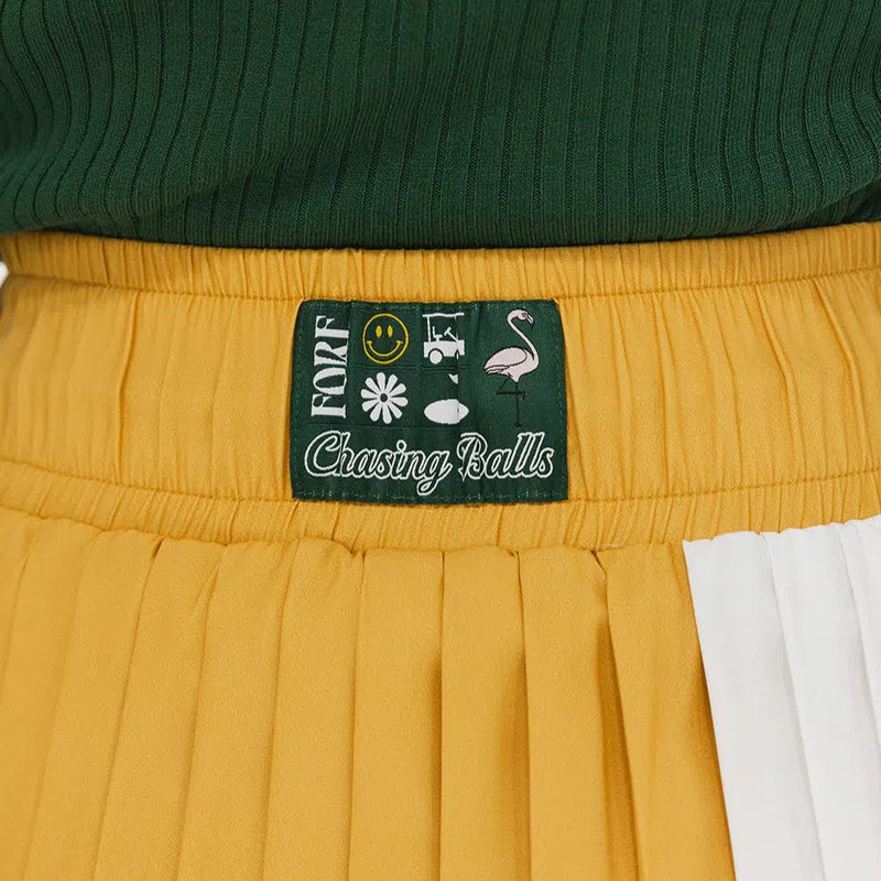 Fore All Rose Pleated Skort - Mustard