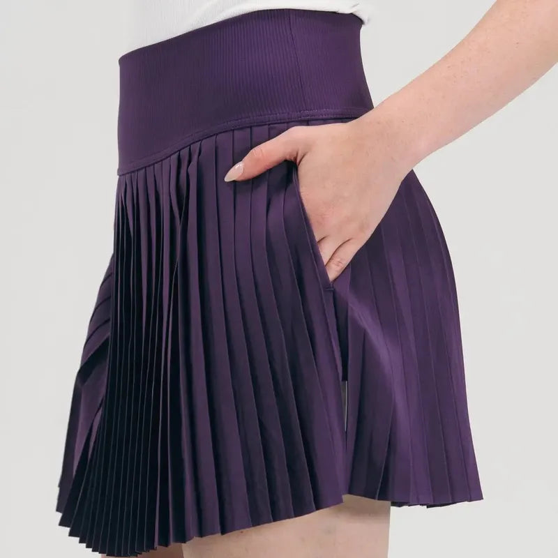 Foray Golf Pleated Performance Skort - Plum