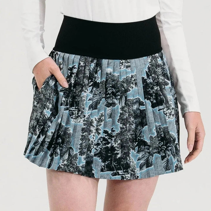 Foray Golf Pleated Skort - Blue Floral