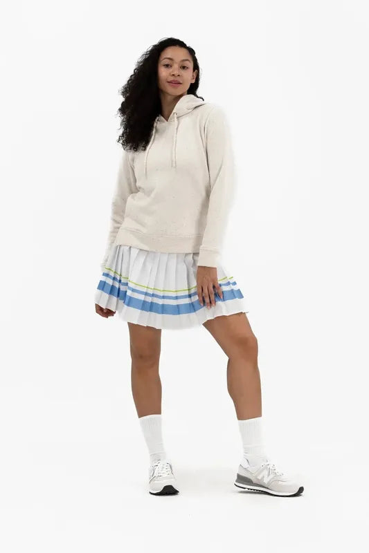 Foray Golf Pleated Stripe Skort - White/Blue