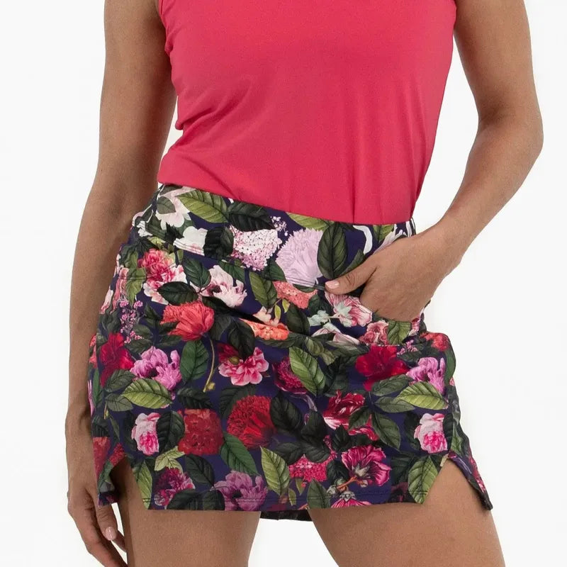 Foray Golf Notched Hem Skort - Ombre Floral
