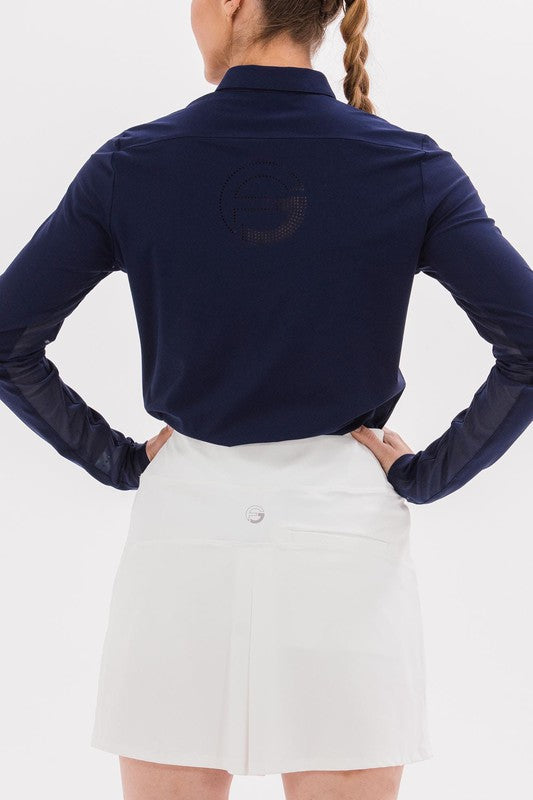 Foray Golf Core L/S Polo (mesh arm) - Navy