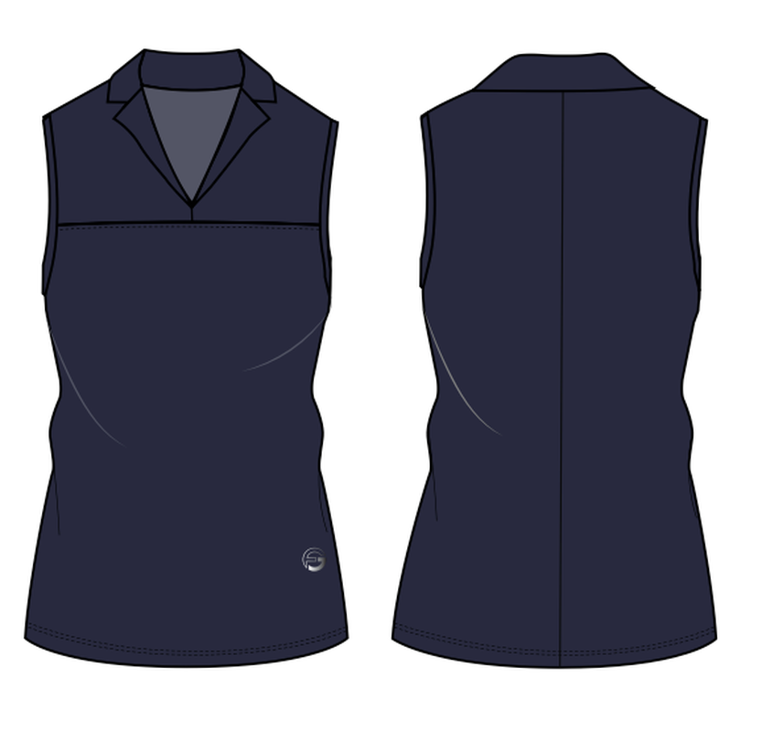 Foray Golf Notch Collar S/L Rib Polo - Navy