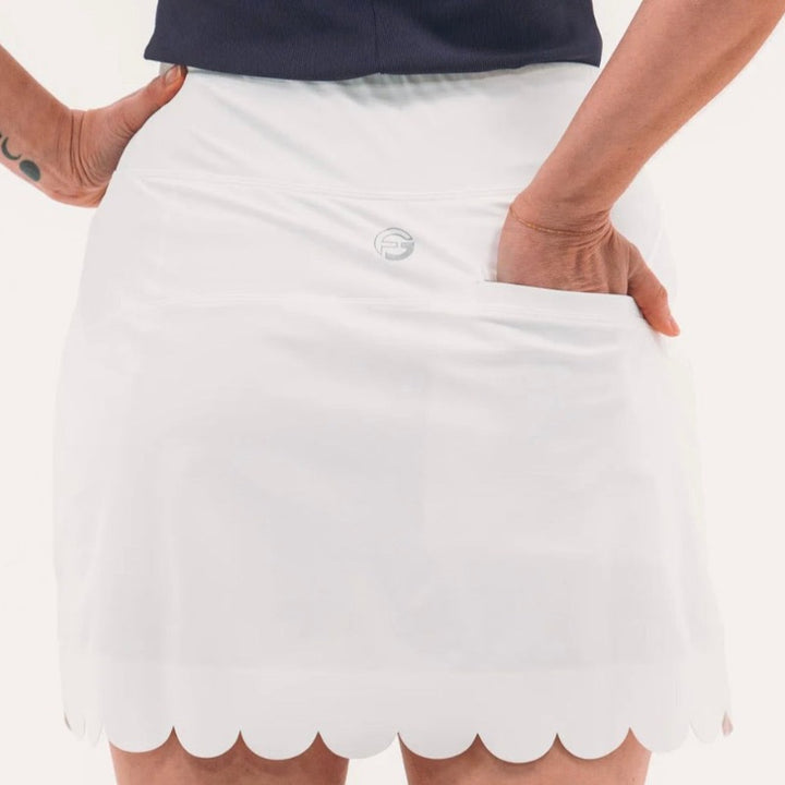 Foray Golf Scalloped Faux Wrap Skort - White