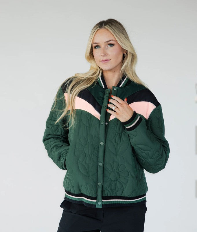 Fore All Blooming Bomber Jacket - Green