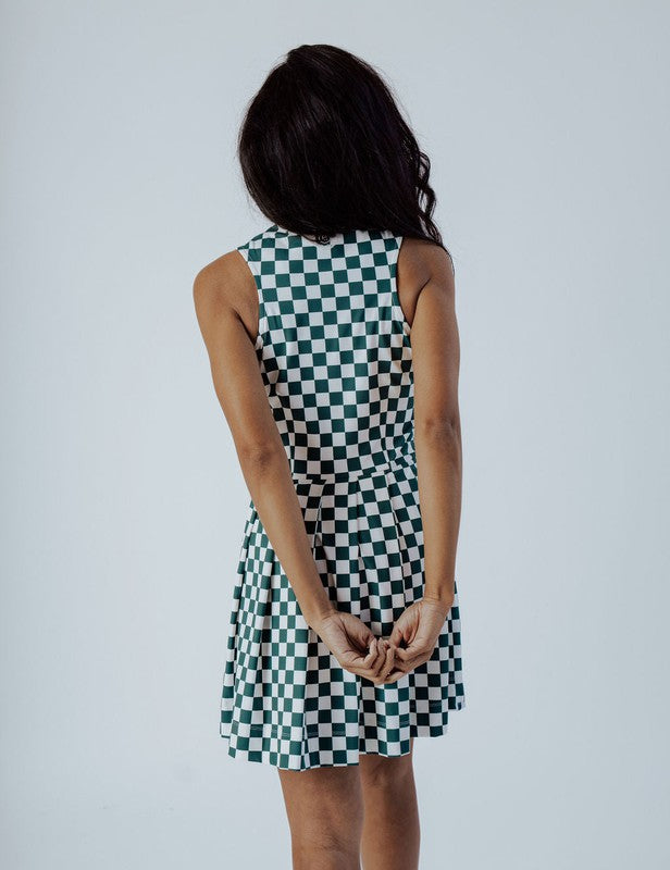Fore All Erin Dress - Green/White Check