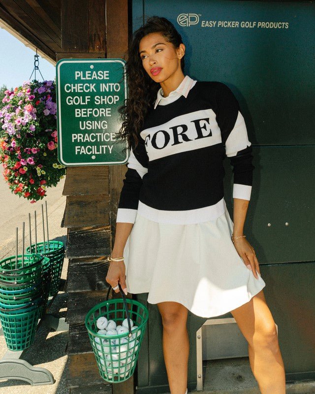 Fore All Fore Sweater - Black/White