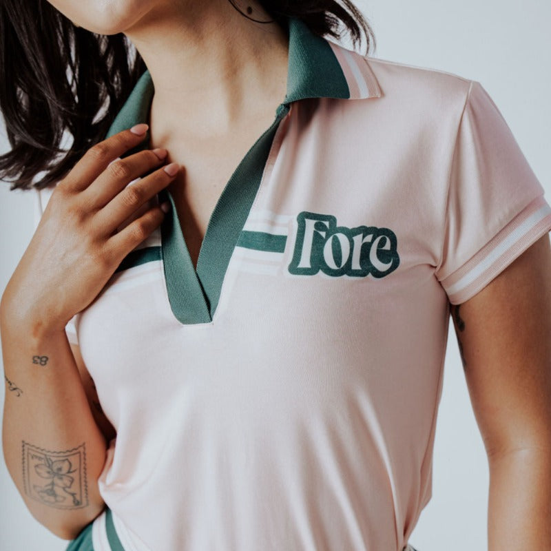 Fore All Retro Angie Polo - Pink