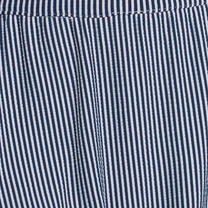 Lucky In Love Seersucker Pocket Skort - Navy/White