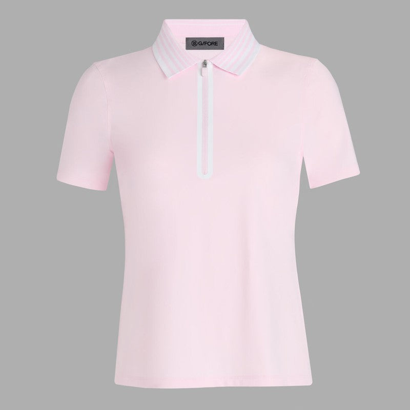 G/FORE Silky Tech Zip S/S Polo - Blush