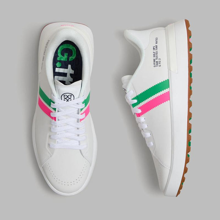 G/FORE G.112 Stripe Kiltie Golf Shoe - White/Multi