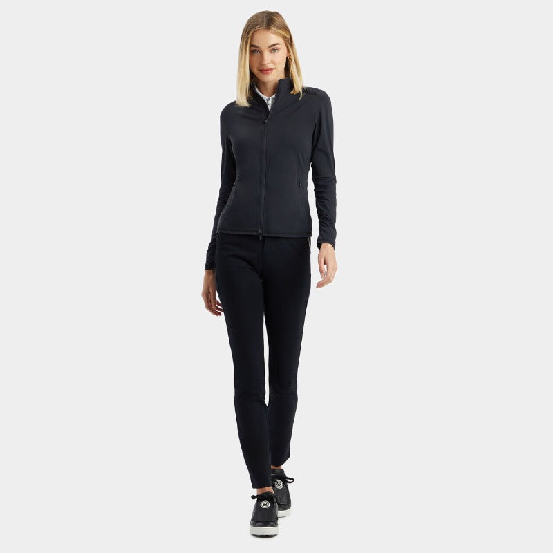 G/FORE Silky Tech Ruched Zip Layer - Onyx