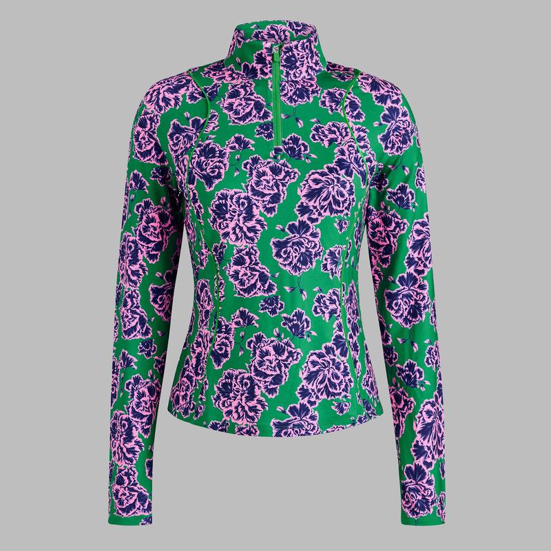 G/FORE Floral Tech Jersey Layer - Green Floral
