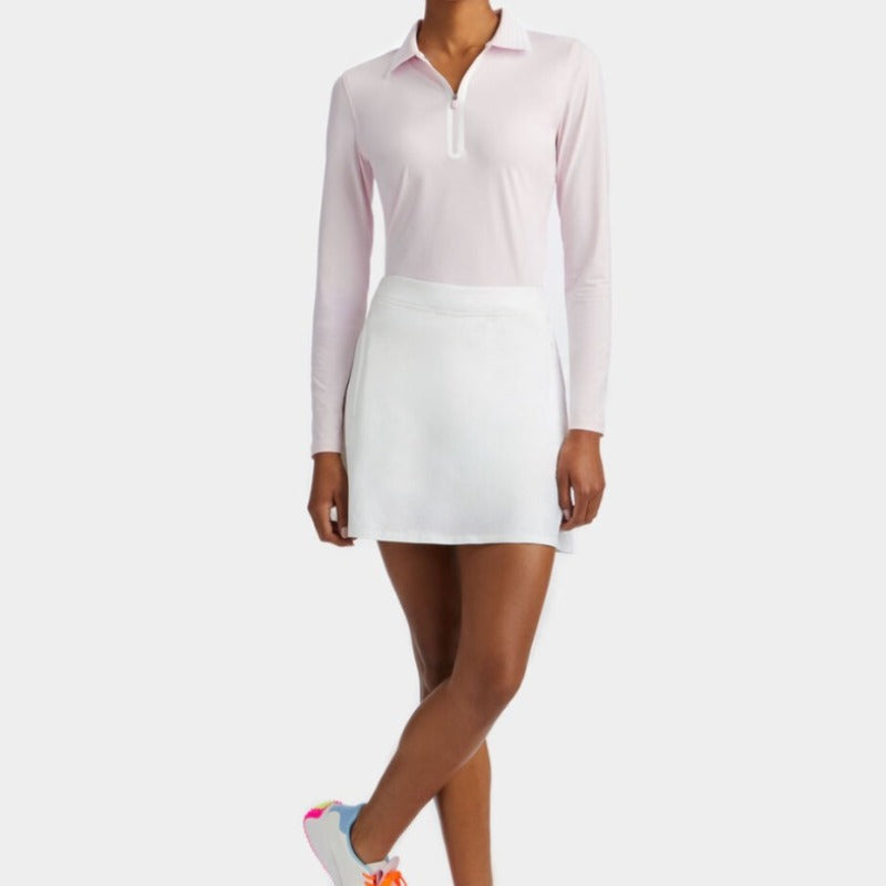 G/FORE Silky Tech Zip L/S Polo - Blush