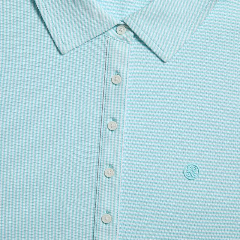 G/FORE Stripe S/L Polo - Teal/White