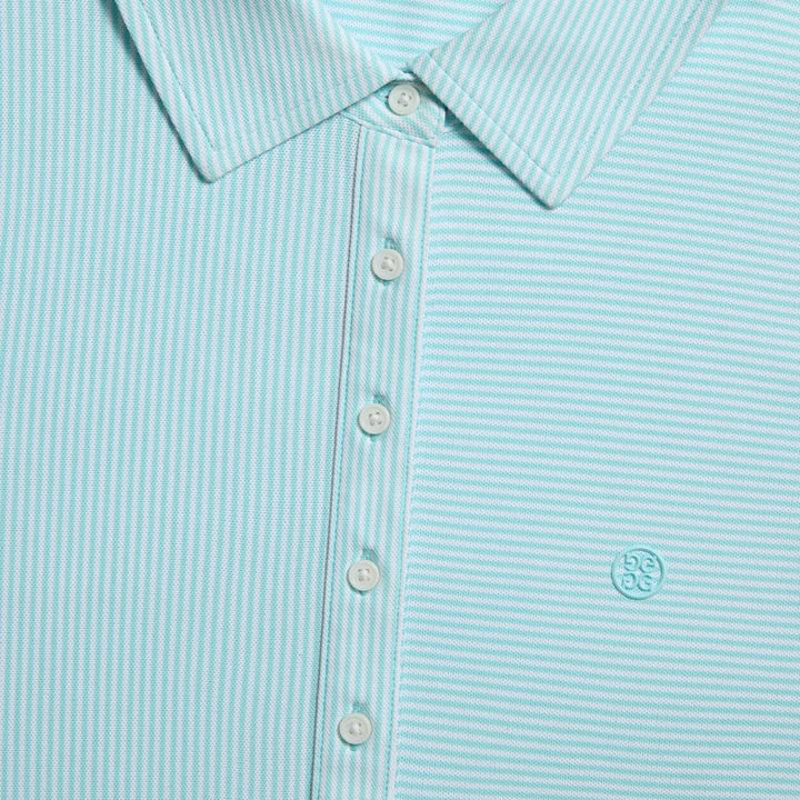 G/FORE Stripe S/L Polo - Teal/White