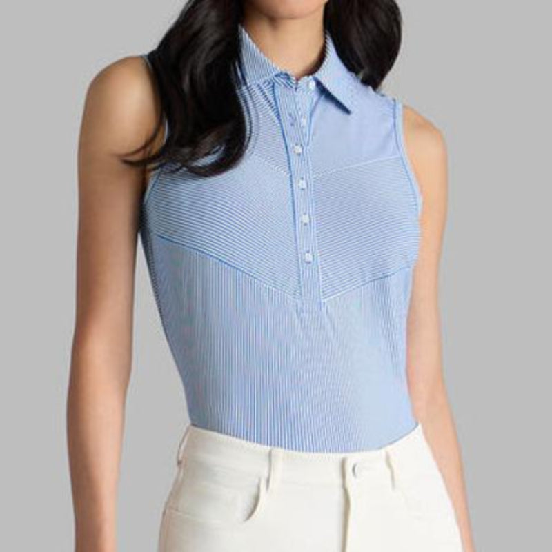 G/FORE Stripe S/L Polo - Blue/White