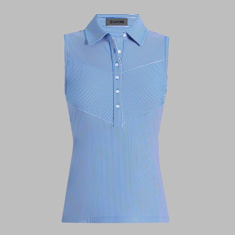 G/FORE Stripe S/L Polo - Blue/White