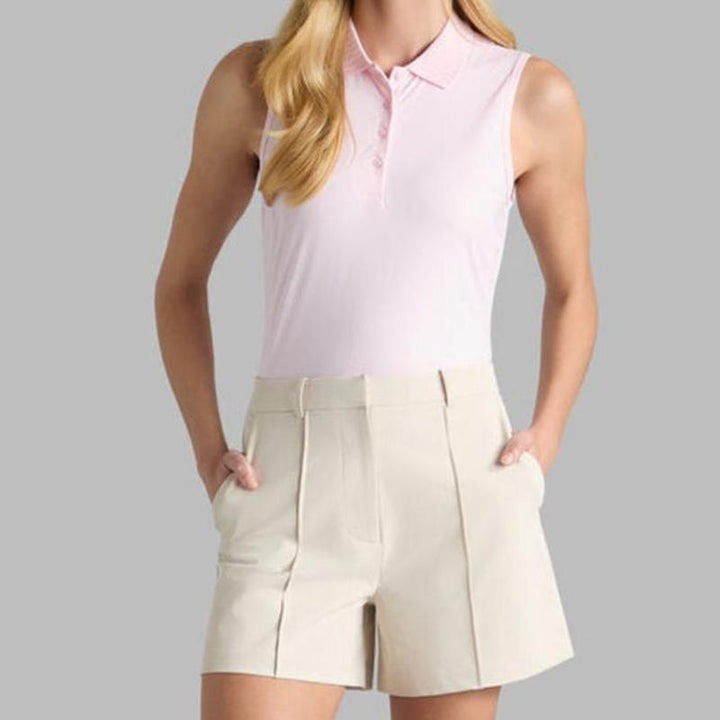 G/FORE Pleated Collar S/L Polo - Blush