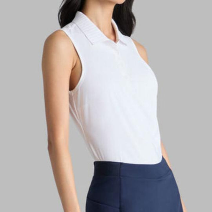 G/FORE Pleated Collar S/L Polo - Snow