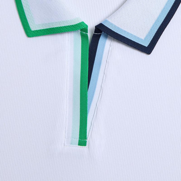 G/FORE Contrast Ribbed Tech Polo - White