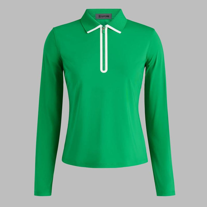 G/FORE Silky Tech L/S Zip Polo - Green