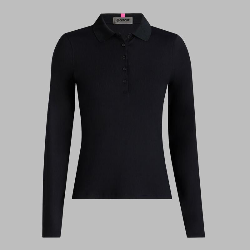 G/FORE Ribbed Tech L/S Polo - Black