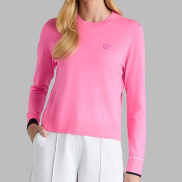 G/FORE Happy G's Crew Neck Sweater - Knockout Pink