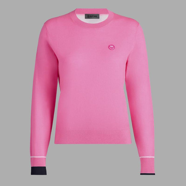 G/FORE Happy G's Crew Neck Sweater - Knockout Pink
