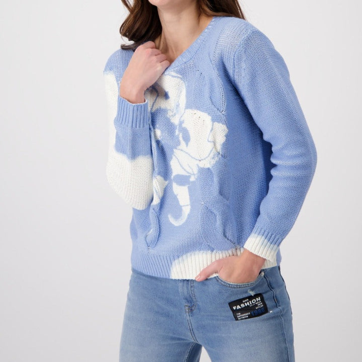 Monari Floral Sweater - Soleil Blue