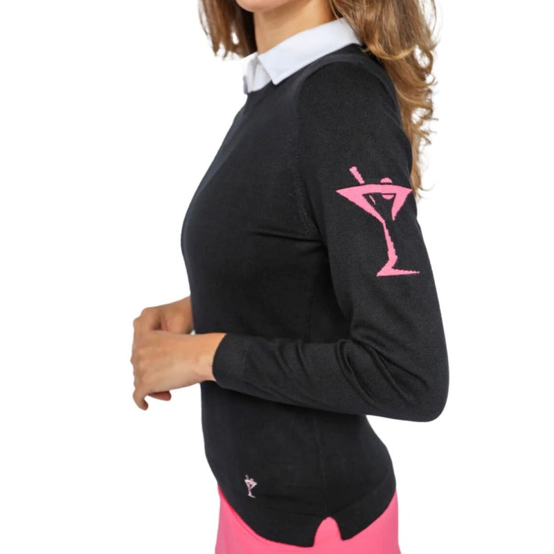 Golftini Martini Crewneck Sweater - Black