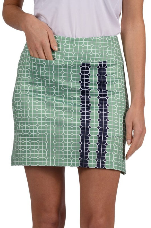 Golftini Masters Pull-On Skort - Green/Navy