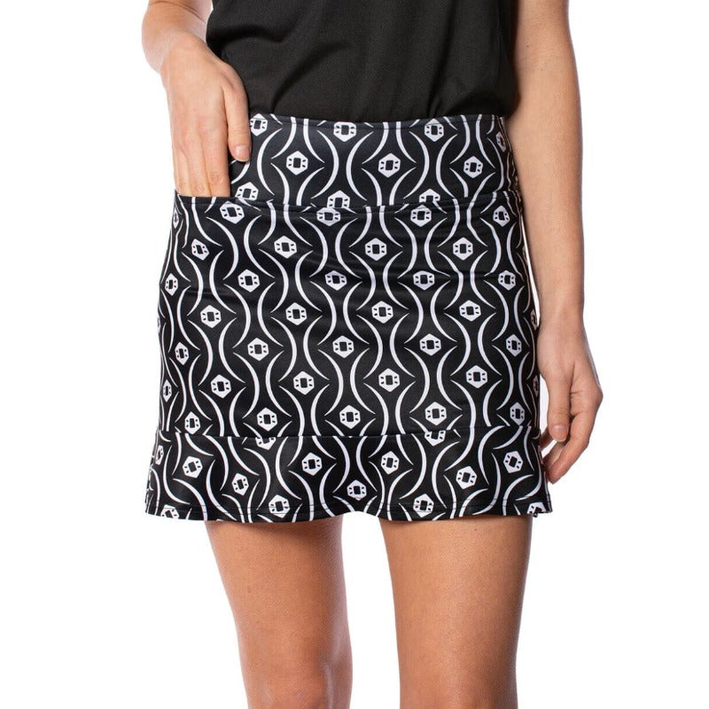 Golftini Pull On Confidence Skort - Black/White