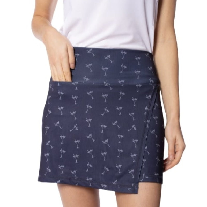 Golftini Shaken Asymmetrical Skort - Navy