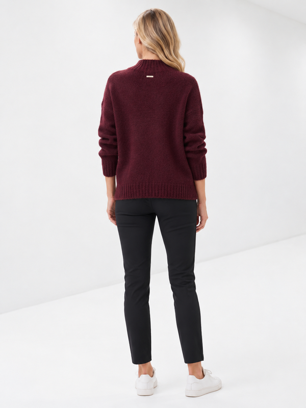 Humility Codyn Mock Neck Sweater - Bordeaux