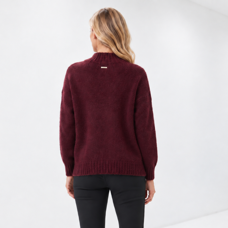 Humility Codyn Mock Neck Sweater - Bordeaux