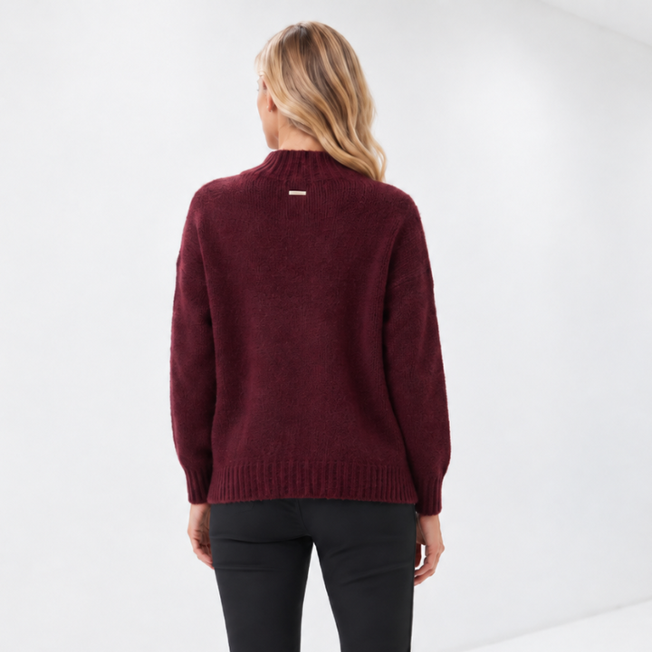 Humility Codyn Mock Neck Sweater - Bordeaux