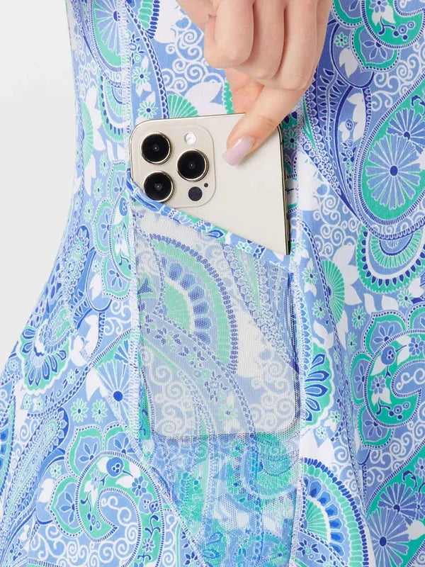 IBKUL Gloria Dress - Peri/Jade Print