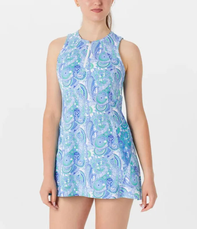 IBKUL Gloria Dress - Peri/Jade Print