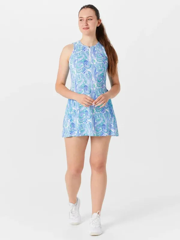 IBKUL Gloria Dress - Peri/Jade Print