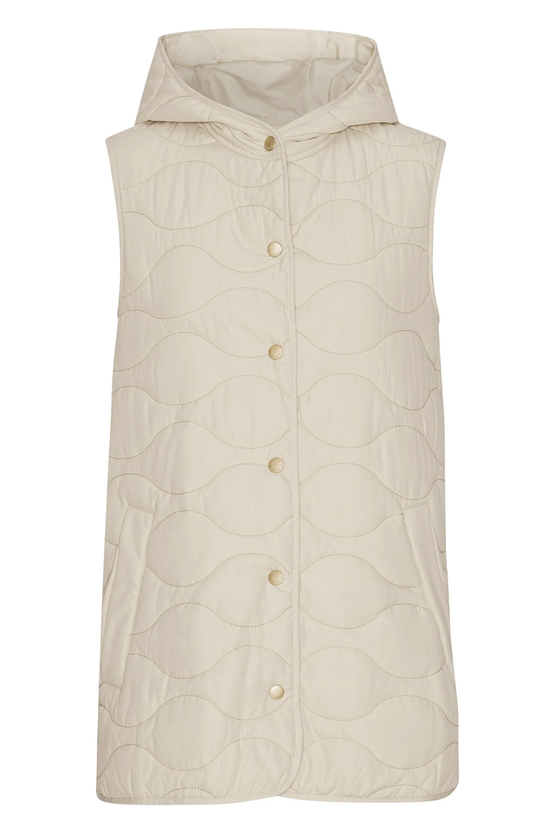 Ilse Jacobsen Quilted Hooded Vest - Light Sand