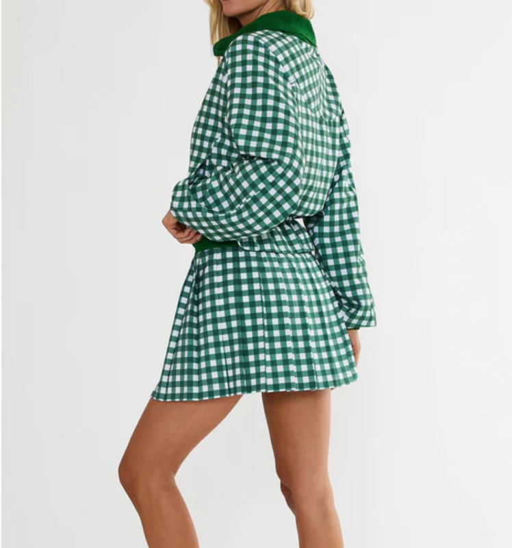 Beach Riot Irina Skirt - Fairway Green Check