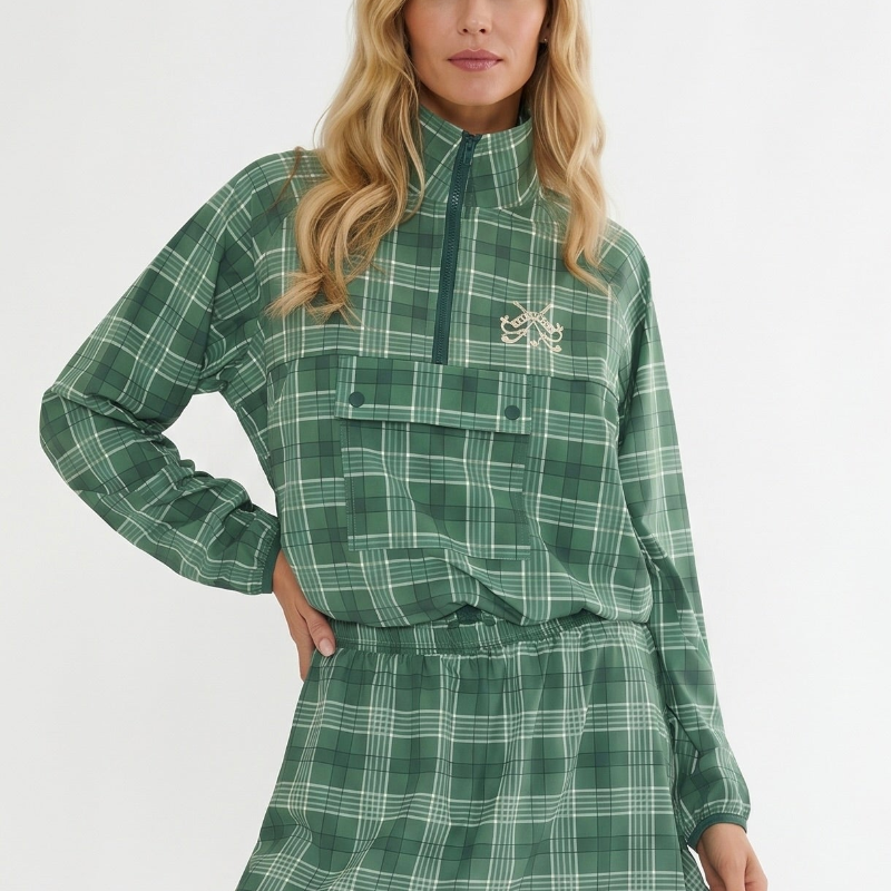 Beach Riot Clyde Skirt - Fairway Plaid Green