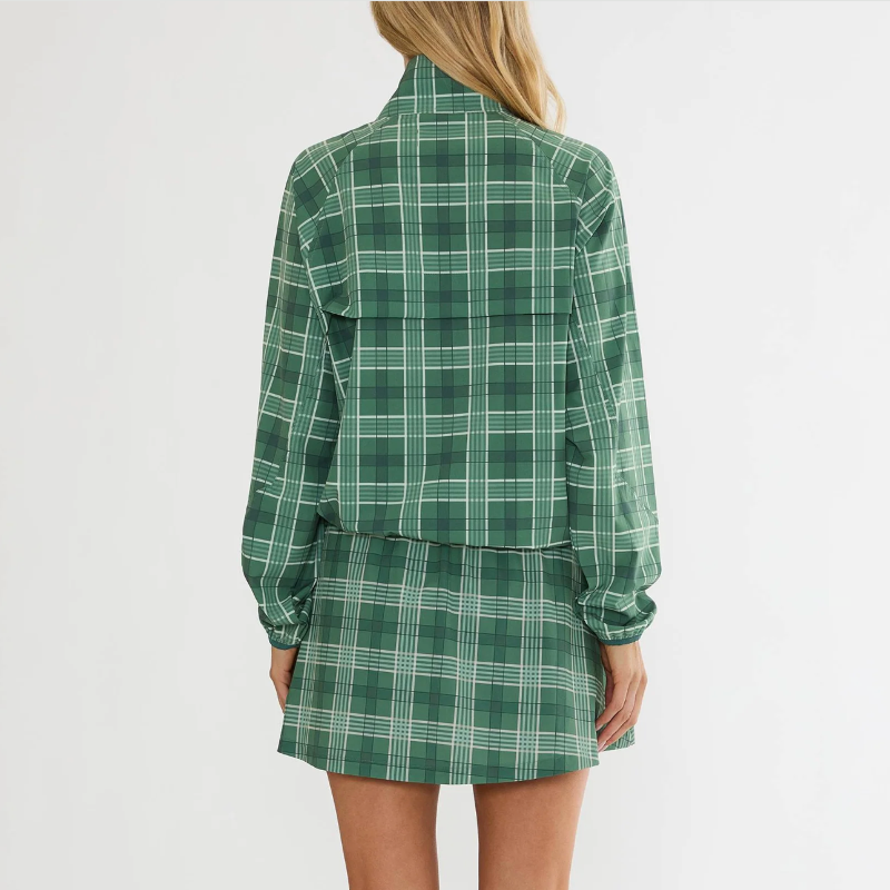 Beach Riot Clyde Skirt - Fairway Plaid Green