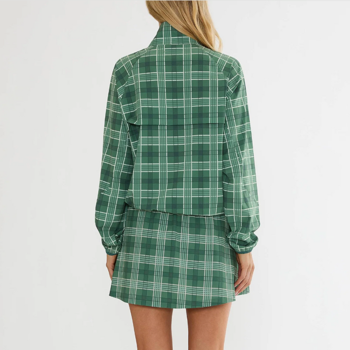 Beach Riot Clyde Skirt - Fairway Plaid Green
