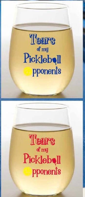 Stemless Wine Glasses(2)- Tears of Pickleball Opponents