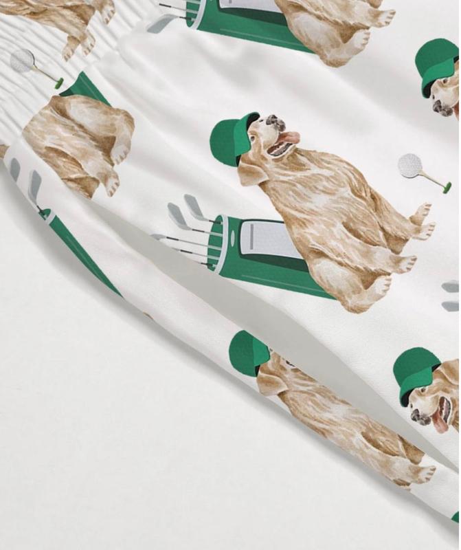 Golf Golden Retriever Dog Pajamas, Short - Multi
