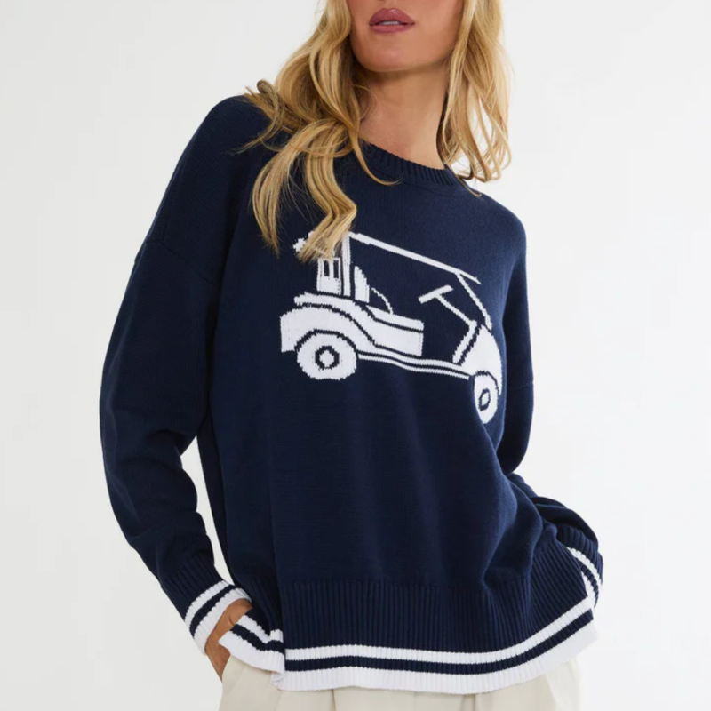 Beach Riot Callie Buggy Sweater - Navy/White