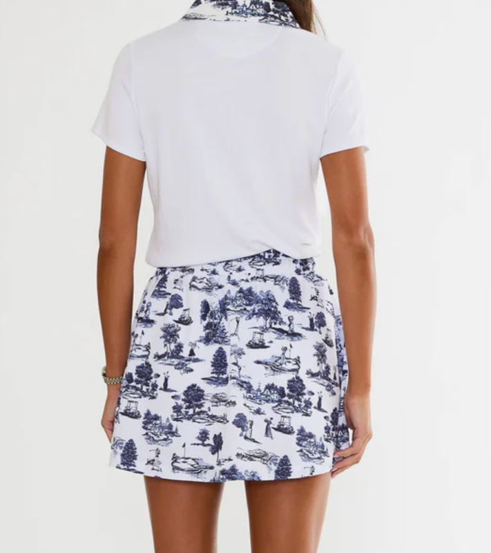 Beach Riot Evening Toile Clyde Skirt - White/Navy